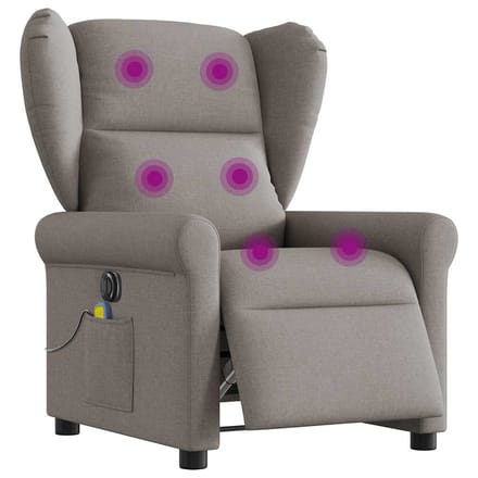 vidaXL - Massagestoel - elektrisch - verstelbaar - stof - taupe