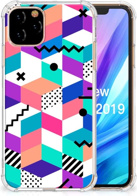 TPU Case Anti-Shock voor Apple iPhone 11 Pro Shockproof Case Blokken Kleurrijk