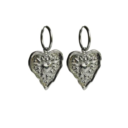FlowJewels - oorringen - statement - hart - zilver