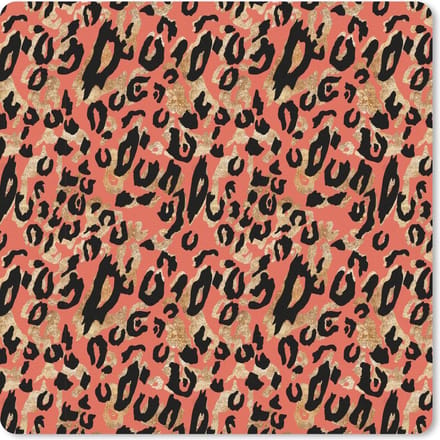 Muismat 20x20 cm - Mousepad Roze - Panterprint - Goud - Luxe - Muismatten