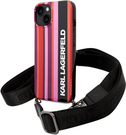 Karl Lagerfeld KLHCP14SSTSTP iPhone 14 6.1 "hardcase pink / pink Color Stripes Strap