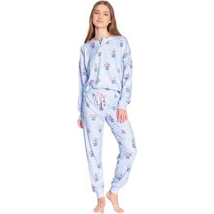 PJ Salvage Dames/Dames Franse Bulldog Pyjama Set (Lichtblauw)