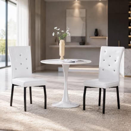 Eetkamerstoelen - Set Van 2 - Gestoffeerde eetkamerstoel - Eetkamerstoel - Eettafelstoel - Eetkamerstoelen - Stoel - Retro stijl - Wit，zwart