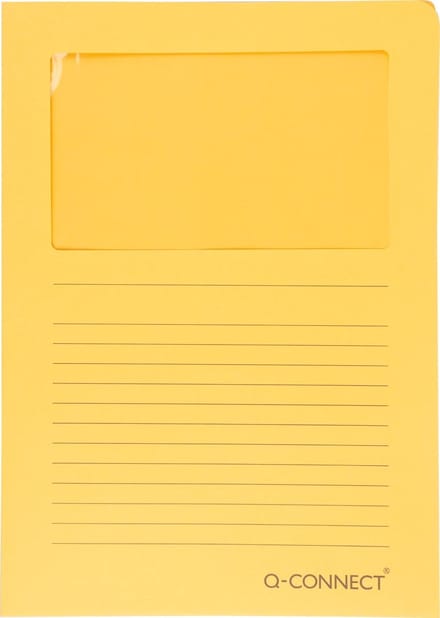 Q-CONNECT L-map met venster | 120 g/mÂ² | A4 | pak van 100 stuks | oranje