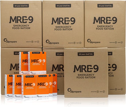 MRE-9 Noodrantsoen - 6 Maanden Noodvoedsel - Direct te consumeren - 2400 KCAL per Dag - Extra Vitamines