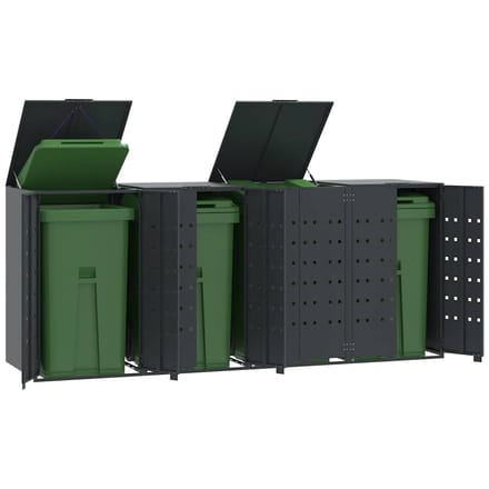 vidaXL - Containerberging - 4 - containers - 276x79x117 - cm - staal - antraciet