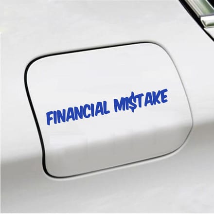 Bumpersticker - Financial Mistake - 4,1 X 25 - Blauw