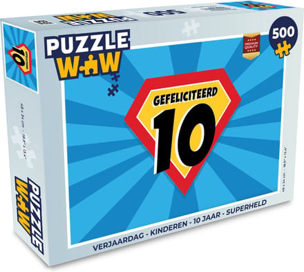Puzzel Verjaardag - Kinderen - 10 Jaar - Superheld - Legpuzzel - Puzzel 500 stukjes