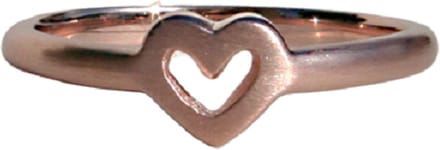 Schitterende 14K Vergulde Rosé Zilveren Ring Hart 17.25 mm. (maat 54)