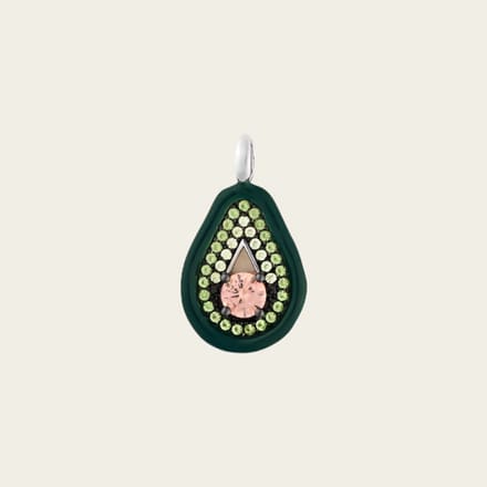 Zilveren Avocado hanger met zirkonia's