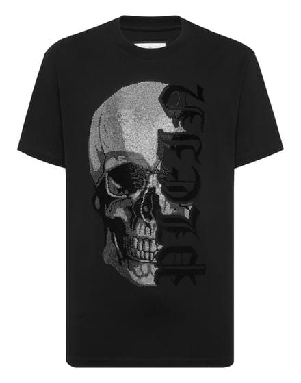 Round Neck T-Shirt Gothic Plein Stones