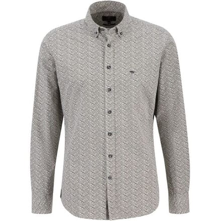 Fynch-Hatton Overhemd Modern Mini Abstract Pattern Button Down Deep Forest / male