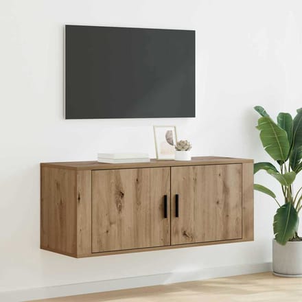 vidaXL Wandgemonteerde TV-kast 100 x 34,5 x 40 cm Artisan Eiken