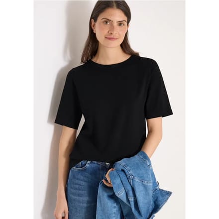 Shirt met korte mouwen en boothals