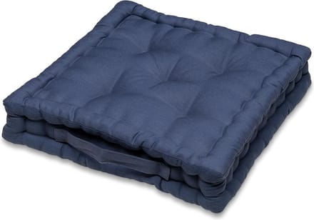 Zitkussen-Matraskussen Wicotex katoen 57x57x10cm blauw
