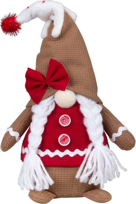 Handgemaakte Gnoom met vlechten - 28 cm - Kerstdecoratie