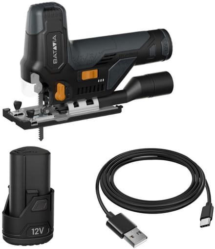 Batavia 12V Accu Decoupeerzaag - Fixxpack 2.0 Set (incl. 2Ah accu & USB-C oplaadkabel)