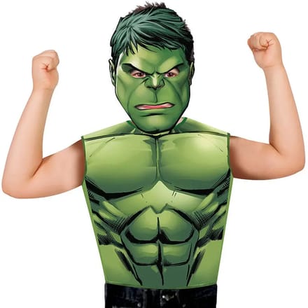 Hulk t-shirt en masker voor kinderen - Verkleedkleding