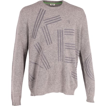 Kenzo grijze trui met flockprint van grijze wol.