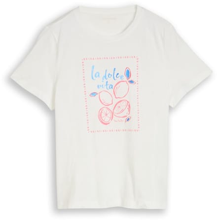 Tom Tailor - T-shirt met print - Maat XL - Whisper White