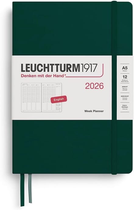 Weekplanner A5 2026 Tweedelig Overzicht Bosgroen