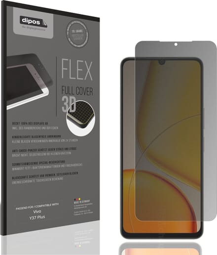 dipos FLEX – Matte Privacy Screenprotector geschikt voor Vivo Y37 Plus | Volledige Schermbescherming | Case-Friendly
