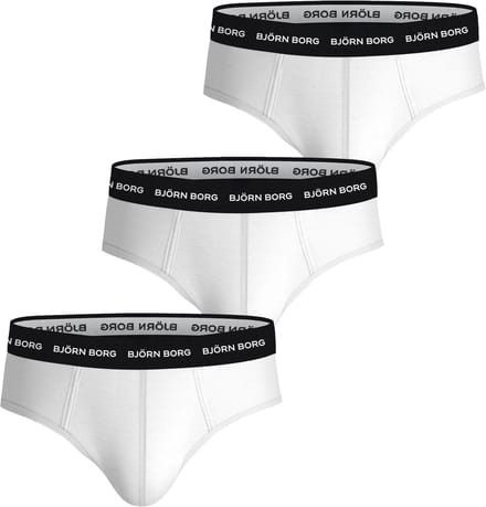 Björn Borg Cotton Stretch brief - heren slips (3-pack) - wit met zwarte band