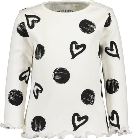 Blue Seven - Meisjes Shirt - Offwhite/Zwart - maat 68