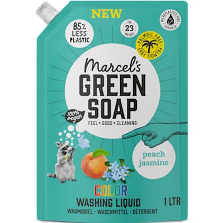 Marcel's Green Soap Wasmiddel Kleur Navul Perzik & Jasmijn 23 Wasbeurten - 1 liter