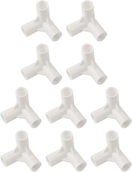 Tent Connector - 3-Weg Koppeling - Tent Opzetten - Robuust Kunststof - 16mm Binnendiameter - Wit