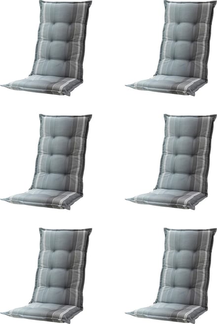 Madison - Tuinkussen - Lage Rug - 6 st - Stef Grey - 105x50cm - Grijs