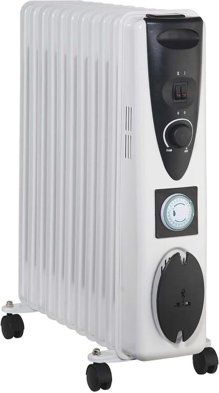 Oliegevulde Radiator - Verwarming - Ruimte Verwarmen - Met Timer - 11 Vinnen - Wit