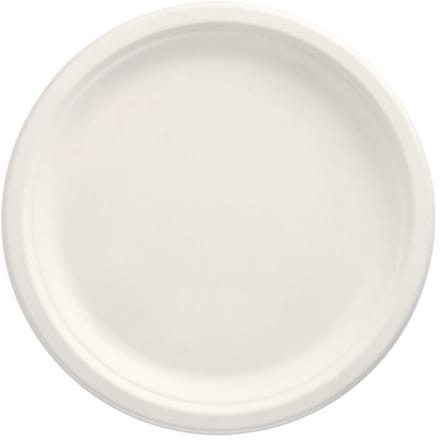 10x 50 Borden van suikerriet pure 1-vaks Ø 26 cm · 2 cm wit