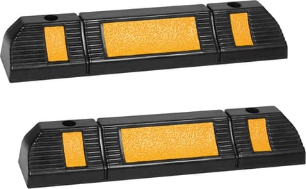 ACXIN Parkeerstop Set 1 Paar Wielstopper Rubber Parkbegrenzing Reflecterende Strepen Garage