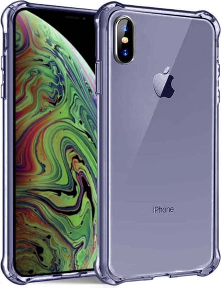 Smartphonica iPhone Xs Max transparant siliconen hoesje - Donkerblauw geschikt voor iPhone Xs Max