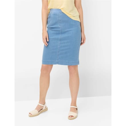 Raphaela by Brax Dames Denimrok  Style PAMINA SKIRT LIGHT BLEACHED, denim lichtblauw, maat 46K