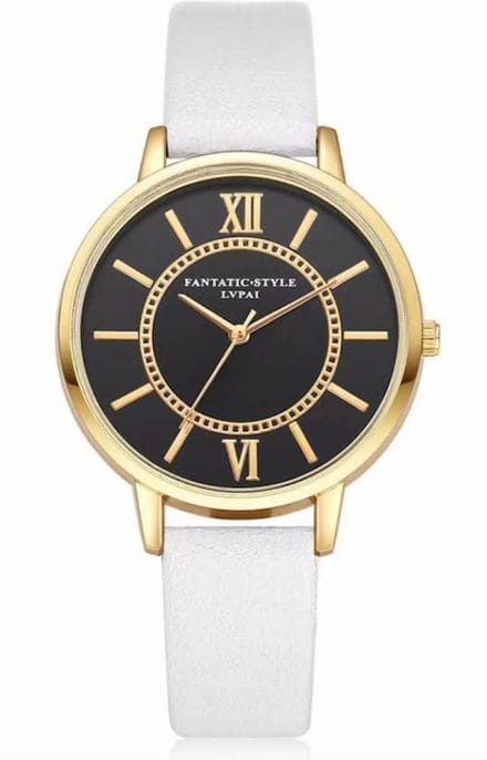 Hidzo Horloge LVPAI Ø 37 mm - Wit - Kunstleer