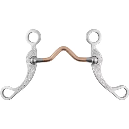 Mors western snaffle voor paard met versierde staven van roestvrij staal Pool's