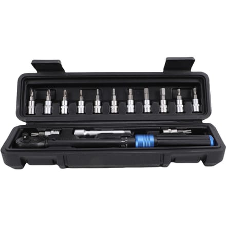 Fiets torsiesleutel 1/4 inch dubbelrichting verstelbare ratel torsiesleutelset 2-24 Nm Fiets professionele gereedschapskit black