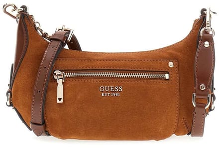 GUESS Leren schoudertas Marsha Mini Crossbody Bag Cognac bruine