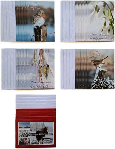 Kerstkaarten – 25 Stuks - Prettige Kerstdagen – 10 x 14 cm – K-191
