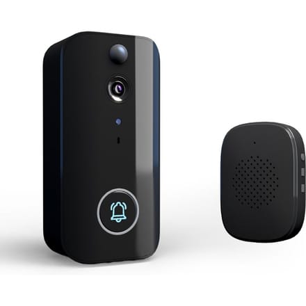 Slimme Deurbel Ring Deurcamera met Bewegingsdetectie WiFi Draadloze Video Belcamera Oplaadbaar zwart