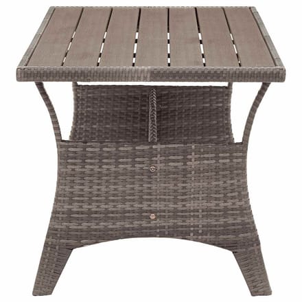 vidaXL - Tuintafel - 120x70x66 - cm - poly - rattan - grijs