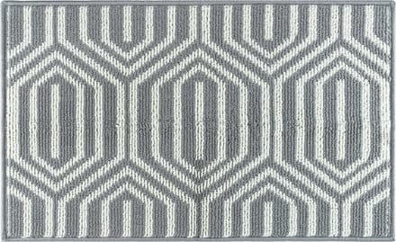 QUVIO Deurmat - Retro - Grijs - Wit - Voor binnen - Vloerkleed - Droogloopmat - Deurmat met print - 50 x 81 cm