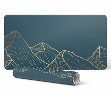 Beschermende bureauonderlegger met grafische berglijnen, 90x45 cm