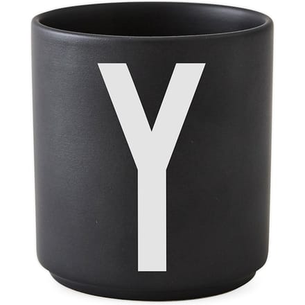 DESIGN LETTERS - Personal beker porselein  - zwart - Y