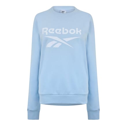 Reebok Dames-sweatshirt met logo, ronde hals en cropped model (Blauw)