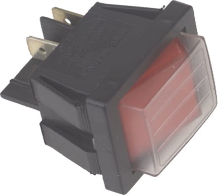 UNIVERSEEL - SCHAKELAAR 16A 4 CONT.RODE LAMP 26X21 PVC BESCHERM -