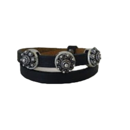 Zeeuwse knop armband leer