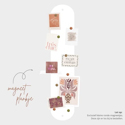 Hoya living - Magneetbord Lani - Wit + Plankje - 98,5x20cm